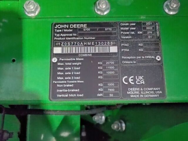 Зеленый Джон Дир S 770, объемом двигателя 0 л и пробегом 123 тыс. км за 353065 $, фото 6 на Automoto.ua