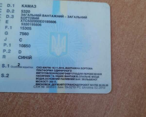 Синий КамАЗ 5320, объемом двигателя 10.8 л и пробегом 100 тыс. км за 6500 $, фото 7 на Automoto.ua