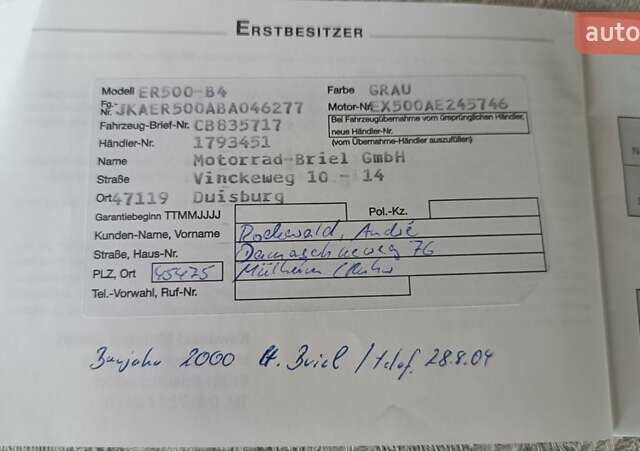 Серый Кавасаки  ER 500, объемом двигателя 0.5 л и пробегом 17 тыс. км за 2999 $, фото 18 на Automoto.ua