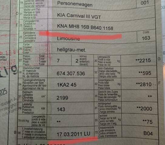 Серый Киа Карнивал, объемом двигателя 2.2 л и пробегом 174 тыс. км за 9999 $, фото 1 на Automoto.ua