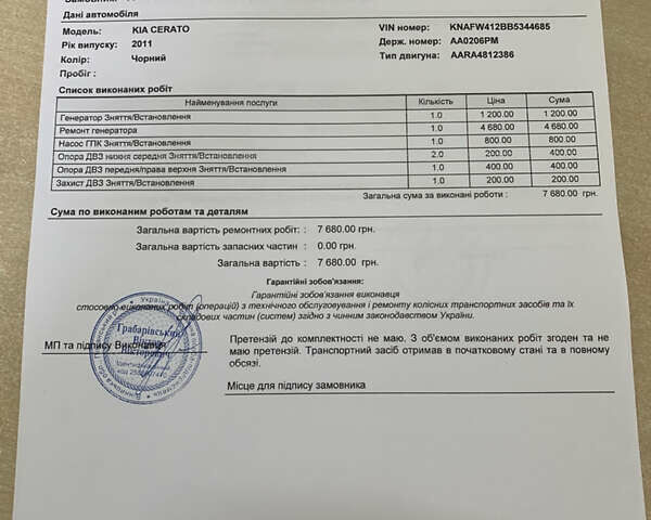 Черный Киа Черато, объемом двигателя 2 л и пробегом 175 тыс. км за 9400 $, фото 26 на Automoto.ua