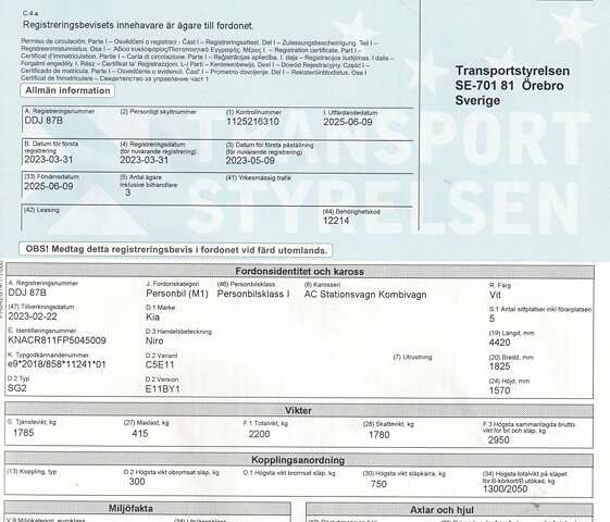 Белый Киа Niro, объемом двигателя 0 л и пробегом 44 тыс. км за 29759 $, фото 39 на Automoto.ua