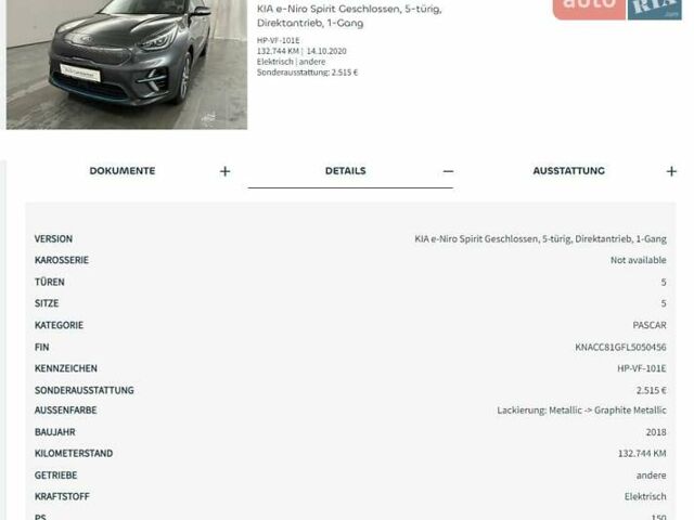 Кіа Niro, об'ємом двигуна 0 л та пробігом 133 тис. км за 19950 $, фото 40 на Automoto.ua