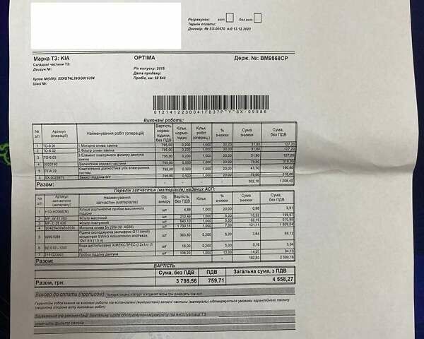 Белый Киа Оптима, объемом двигателя 2.4 л и пробегом 120 тыс. км за 9500 $, фото 17 на Automoto.ua
