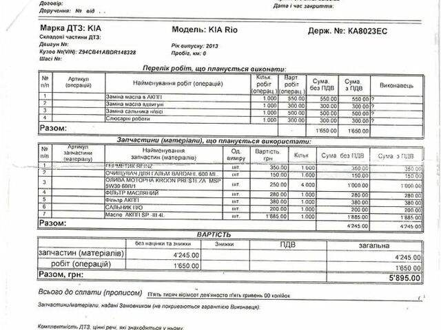 Білий Кіа Ріо, об'ємом двигуна 1.4 л та пробігом 132 тис. км за 6600 $, фото 8 на Automoto.ua