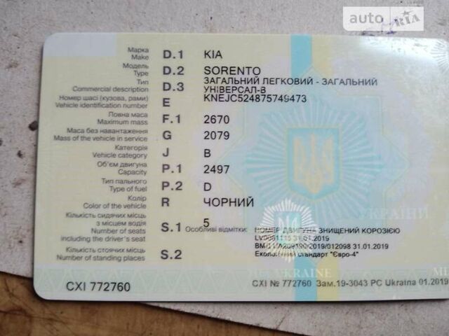 Чорний Кіа Соренто, об'ємом двигуна 2.5 л та пробігом 211 тис. км за 8499 $, фото 1 на Automoto.ua