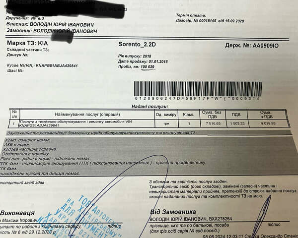 Черный Киа Соренто, объемом двигателя 2 л и пробегом 114 тыс. км за 24500 $, фото 22 на Automoto.ua