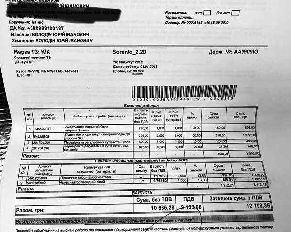 Черный Киа Соренто, объемом двигателя 2 л и пробегом 114 тыс. км за 24500 $, фото 21 на Automoto.ua