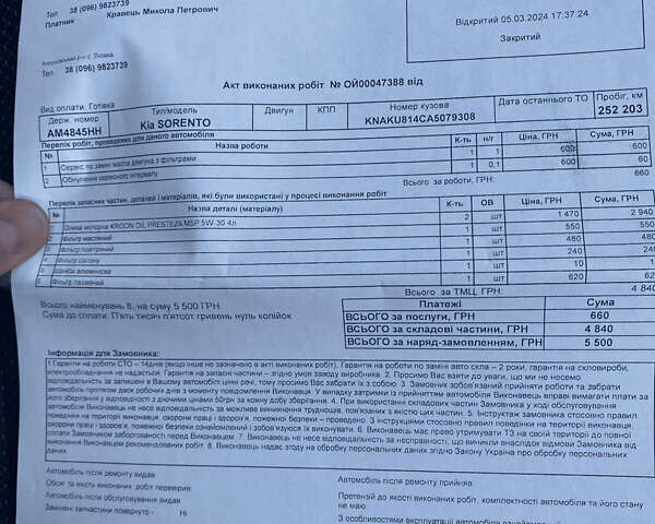 Кіа Соренто, об'ємом двигуна 2.2 л та пробігом 252 тис. км за 13300 $, фото 41 на Automoto.ua