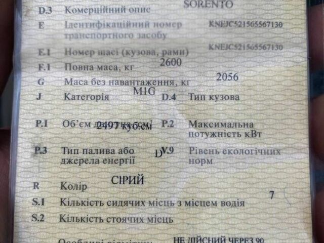 Сірий Кіа Соренто, об'ємом двигуна 0.25 л та пробігом 260 тис. км за 4600 $, фото 7 на Automoto.ua