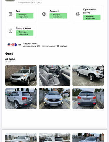Серый Киа Соренто, объемом двигателя 2.2 л и пробегом 221 тыс. км за 14400 $, фото 1 на Automoto.ua