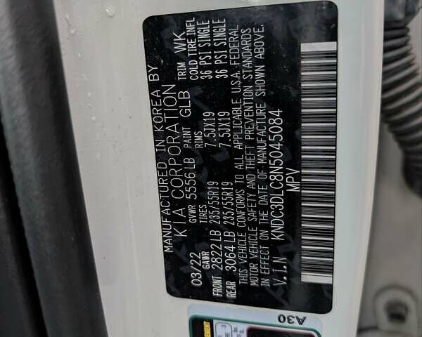 Білий Кіа EV6, об'ємом двигуна 0 л та пробігом 57 тис. км за 26000 $, фото 23 на Automoto.ua