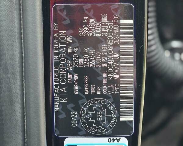 Черный Киа EV6, объемом двигателя 0 л и пробегом 55 тыс. км за 25500 $, фото 100 на Automoto.ua