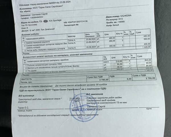Белый Киа Sportage, объемом двигателя 2 л и пробегом 170 тыс. км за 15300 $, фото 72 на Automoto.ua