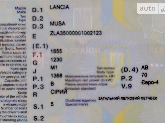Серый Лянча Муса, объемом двигателя 1.4 л и пробегом 138 тыс. км за 3500 $, фото 6 на Automoto.ua