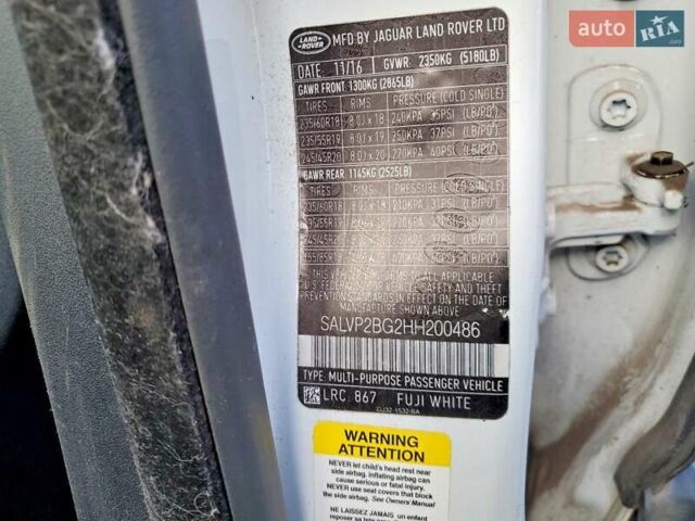 Білий Ленд Ровер Рендж Ровер Евок, об'ємом двигуна 2 л та пробігом 54 тис. км за 7500 $, фото 11 на Automoto.ua