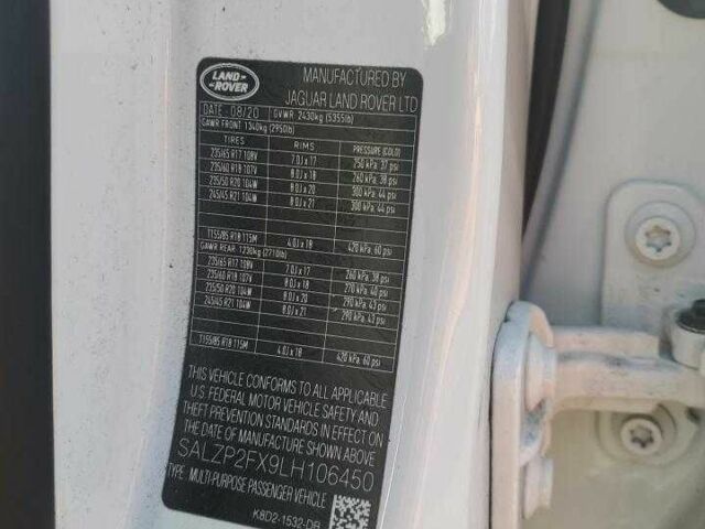 Білий Ленд Ровер Рендж Ровер Евок, об'ємом двигуна 2 л та пробігом 48 тис. км за 8000 $, фото 11 на Automoto.ua