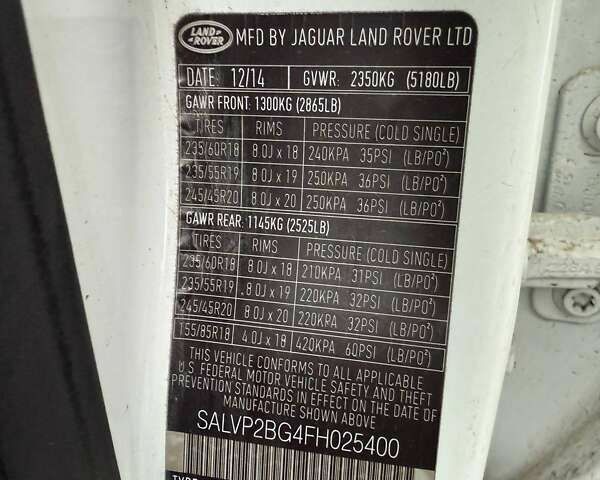 Ленд Ровер Рендж Ровер Эвок, объемом двигателя 2 л и пробегом 181 тыс. км за 11600 $, фото 12 на Automoto.ua