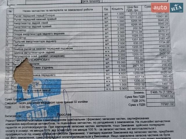 Серый Ленд Ровер Рендж Ровер Эвок, объемом двигателя 2 л и пробегом 168 тыс. км за 13900 $, фото 35 на Automoto.ua