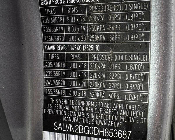 Сірий Ленд Ровер Рендж Ровер Евок, об'ємом двигуна 2 л та пробігом 144 тис. км за 13500 $, фото 32 на Automoto.ua