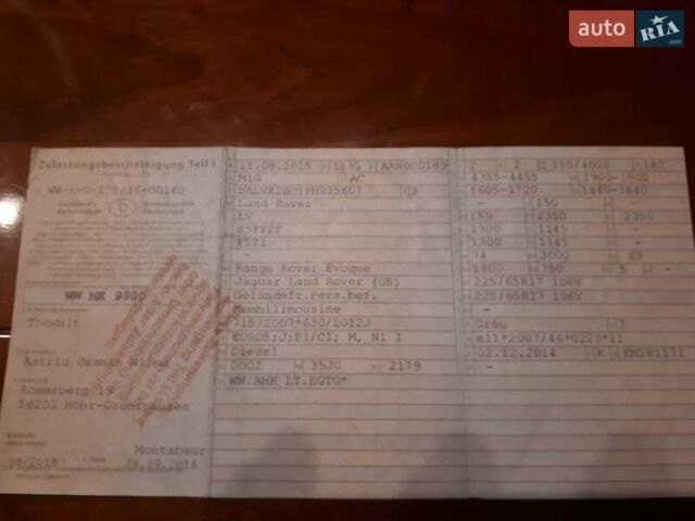 Серый Ленд Ровер Рендж Ровер Эвок, объемом двигателя 2.18 л и пробегом 207 тыс. км за 23000 $, фото 88 на Automoto.ua