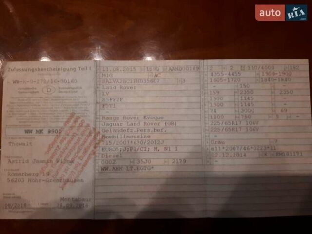 Серый Ленд Ровер Рендж Ровер Эвок, объемом двигателя 2.18 л и пробегом 207 тыс. км за 23000 $, фото 86 на Automoto.ua