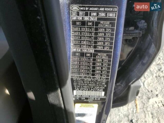 Синій Ленд Ровер Рендж Ровер Евок, об'ємом двигуна 2 л та пробігом 104 тис. км за 5600 $, фото 12 на Automoto.ua