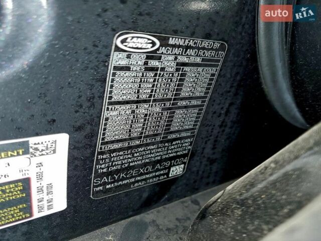 Черный Ленд Ровер Рендж Ровер Велар, объемом двигателя 2 л и пробегом 60 тыс. км за 12000 $, фото 12 на Automoto.ua