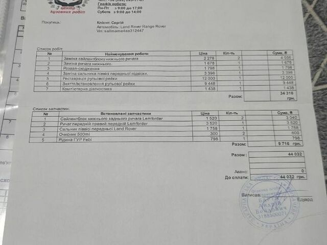 Черный Ленд Ровер Рендж Ровер, объемом двигателя 5 л и пробегом 295 тыс. км за 17700 $, фото 30 на Automoto.ua