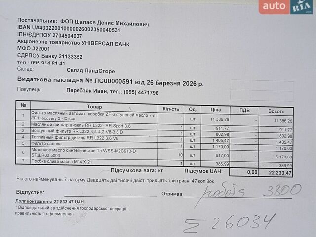 Чорний Ленд Ровер Рендж Ровер, об'ємом двигуна 3.63 л та пробігом 210 тис. км за 15700 $, фото 16 на Automoto.ua