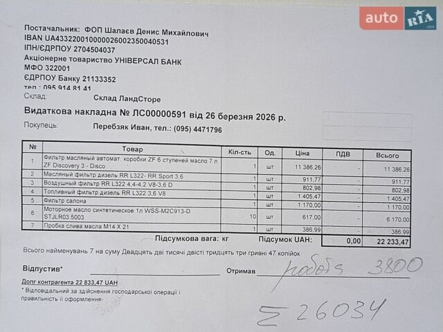 Черный Ленд Ровер Рендж Ровер, объемом двигателя 3.63 л и пробегом 210 тыс. км за 17777 $, фото 17 на Automoto.ua