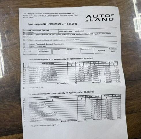 Черный Ленд Ровер Рендж Ровер, объемом двигателя 4.37 л и пробегом 187 тыс. км за 65500 $, фото 61 на Automoto.ua