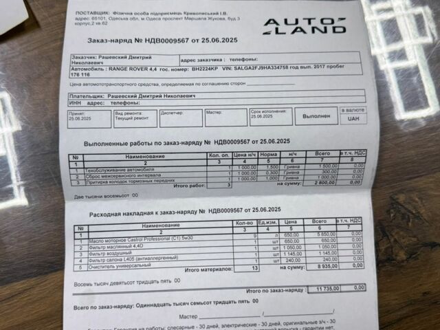 Чорний Ленд Ровер Рендж Ровер, об'ємом двигуна 4.37 л та пробігом 187 тис. км за 49999 $, фото 60 на Automoto.ua