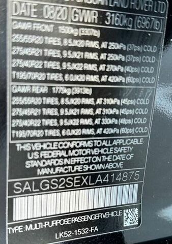 Чорний Ленд Ровер Рендж Ровер, об'ємом двигуна 5 л та пробігом 122 тис. км за 79999 $, фото 59 на Automoto.ua