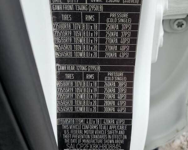 Білий Ленд Ровер Discovery Sport, об'ємом двигуна 0 л та пробігом 118 тис. км за 5800 $, фото 12 на Automoto.ua