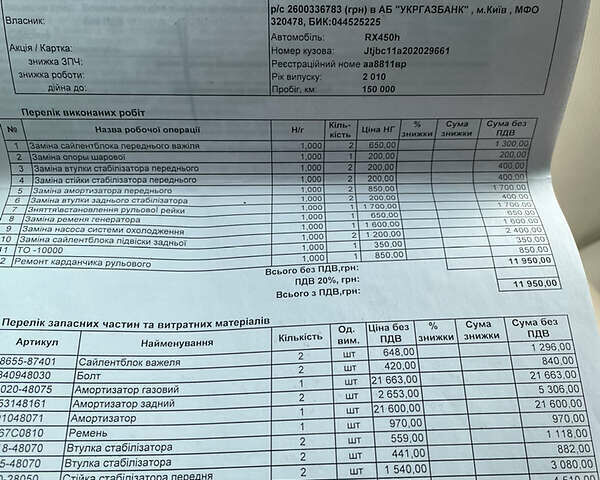 Черный Лексус РХ, объемом двигателя 3.5 л и пробегом 192 тыс. км за 20000 $, фото 16 на Automoto.ua