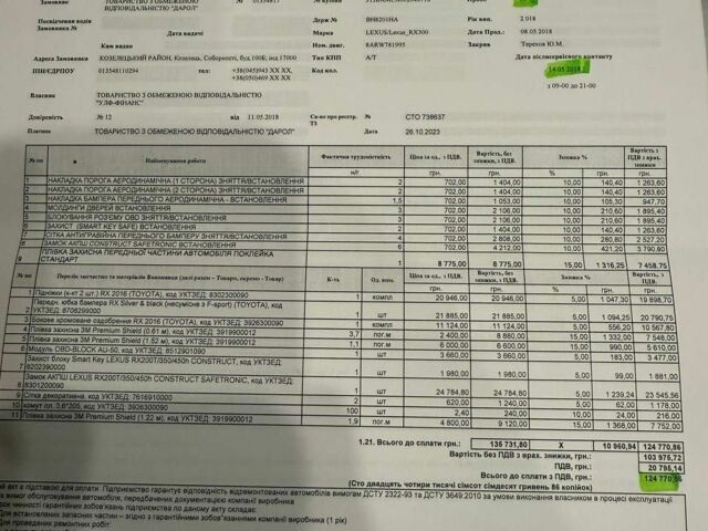 Серый Лексус РХ, объемом двигателя 2 л и пробегом 134 тыс. км за 42500 $, фото 23 на Automoto.ua