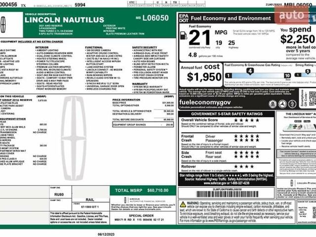 Белый Линкольн Nautilus, объемом двигателя 2.69 л и пробегом 24 тыс. км за 33900 $, фото 46 на Automoto.ua