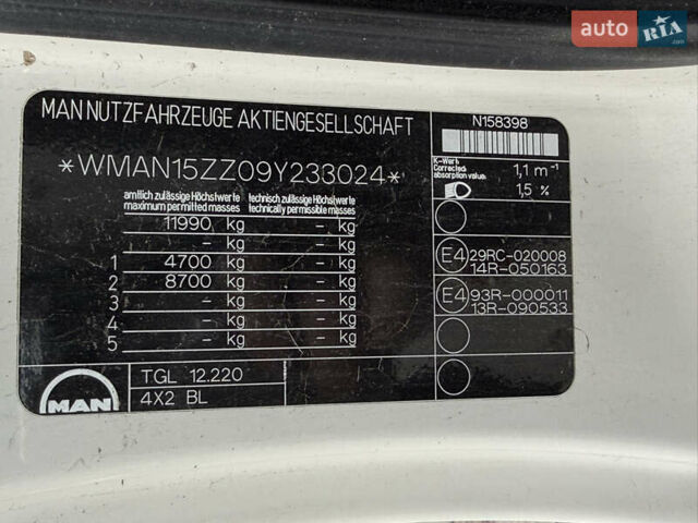 Білий МАН TGL, об'ємом двигуна 4.58 л та пробігом 707 тис. км за 23500 $, фото 11 на Automoto.ua