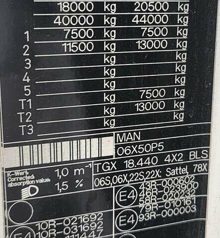 Белый МАН ТГКС, объемом двигателя 10.52 л и пробегом 865 тыс. км за 19500 $, фото 1 на Automoto.ua
