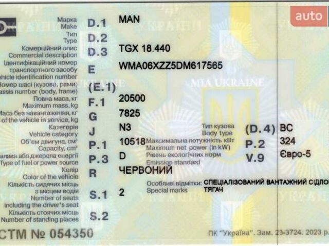 Красный МАН ТГКС, объемом двигателя 10.52 л и пробегом 1 тыс. км за 8000 $, фото 2 на Automoto.ua