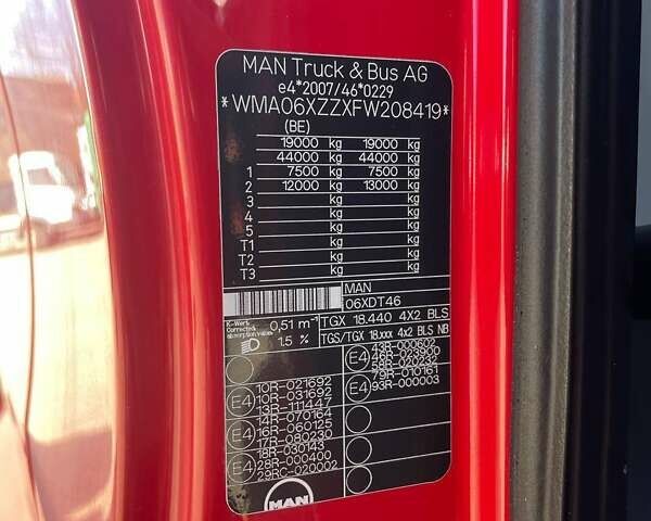 Красный МАН ТГКС, объемом двигателя 10.5 л и пробегом 870 тыс. км за 24500 $, фото 11 на Automoto.ua