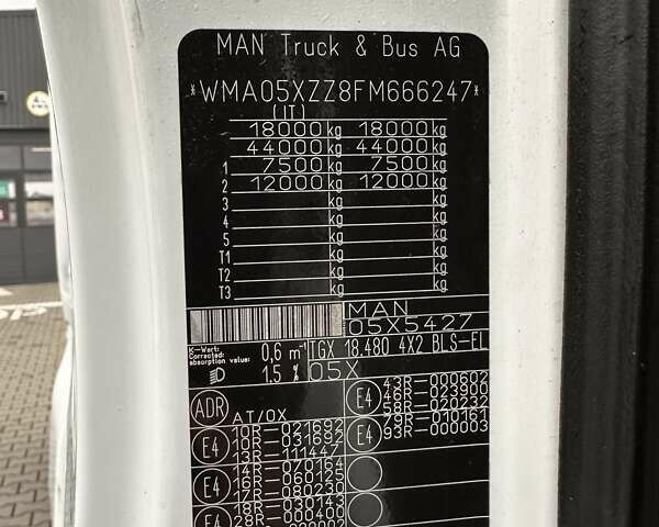 Белый МАН TGX 18.480, объемом двигателя 12.4 л и пробегом 964 тыс. км за 22717 $, фото 13 на Automoto.ua