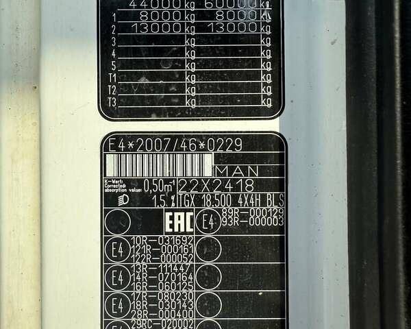 Белый МАН TGX 18.500, объемом двигателя 0 л и пробегом 225 тыс. км за 35033 $, фото 5 на Automoto.ua
