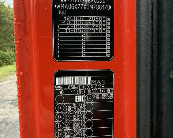 Красный МАН TGX 18.500, объемом двигателя 0 л и пробегом 859 тыс. км за 27999 $, фото 14 на Automoto.ua