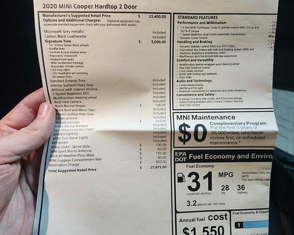 Сірий Міні Cooper, об'ємом двигуна 1.5 л та пробігом 37 тис. км за 19700 $, фото 64 на Automoto.ua