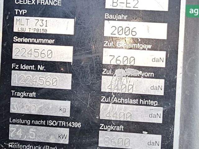 Маніту MLT 731T, об'ємом двигуна 0 л та пробігом 0 тис. км за 35473 $, фото 7 на Automoto.ua