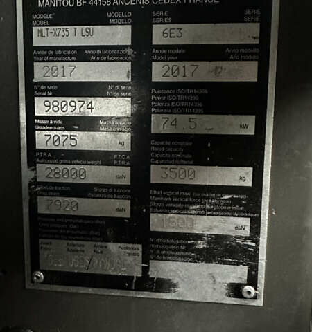 Маніту MLT 735 LSU, об'ємом двигуна 0 л та пробігом 10 тис. км за 45900 $, фото 27 на Automoto.ua