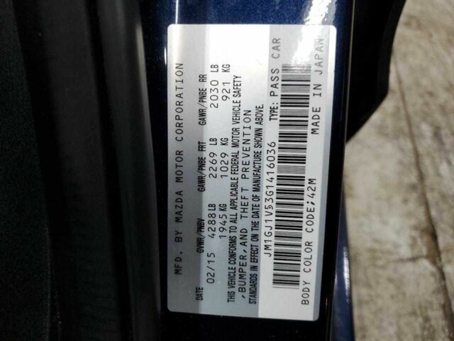 Синий Мазда 6, объемом двигателя 0 л и пробегом 70 тыс. км за 9000 $, фото 11 на Automoto.ua