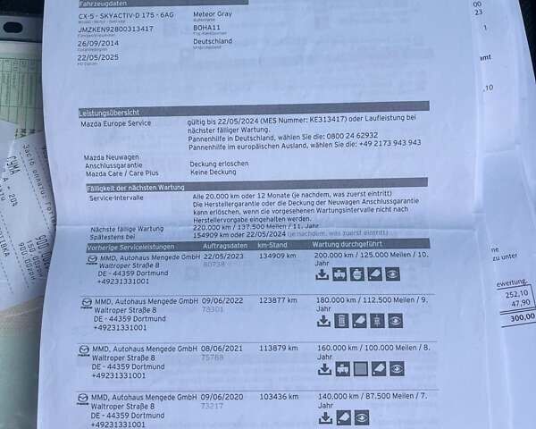 Серый Мазда СХ-5, объемом двигателя 2.2 л и пробегом 177 тыс. км за 14950 $, фото 27 на Automoto.ua